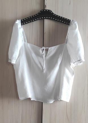 H&m льняная белая блуза l5 фото