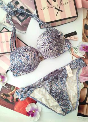 Victoria's secret original m bombshell 34b 75b m купальник с двойным ведомым пуш-ап shimmer