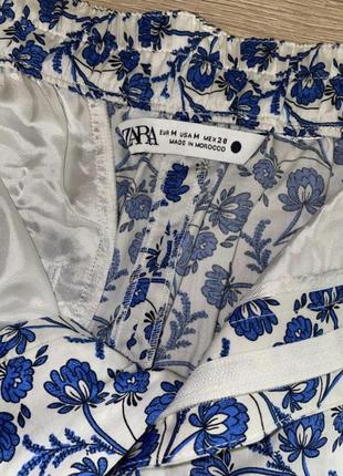 Бавовняні шорти з карманами zara летние шорты с хлопка шорты с высокой посадкой шорты в цветочный принт4 фото