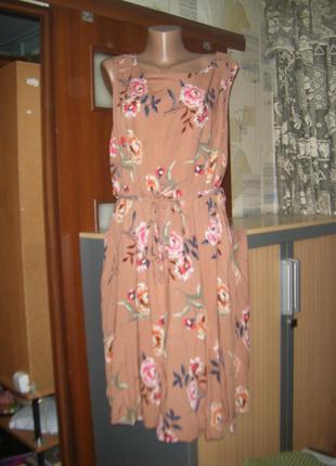 Комфортное платье без рукавов с пояском, размер xl - 18 - 521 фото