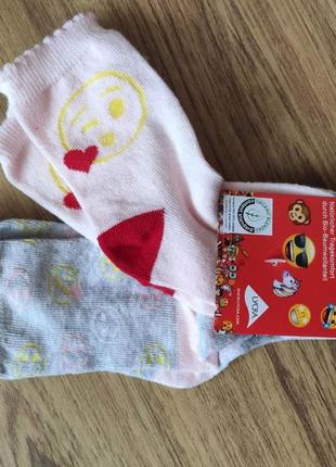 Детские носки набор 2шт. смайлики, фламинго