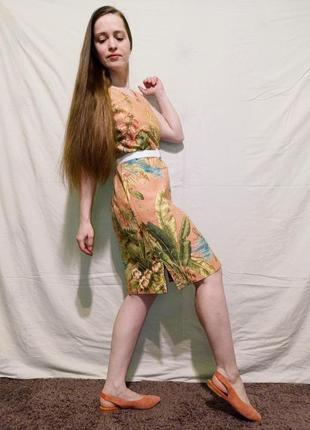 Сукня бавовна котон принт папороть вінтаж плаття talbots5 фото