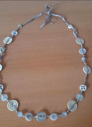Колье чокер пуговиц ожерелье бусы hand made ручн раб бижутерия  этно бохо стиль1 фото