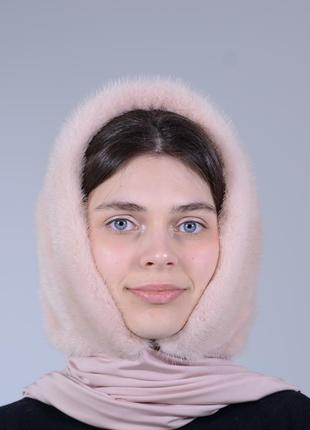 Женский норковый платок на голову3 фото