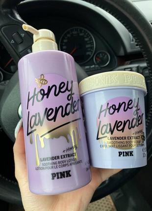 Оригінал! скраб і лосьйон для тіла пінк вікторія сикрет pink honey lavender victoria's secret1 фото