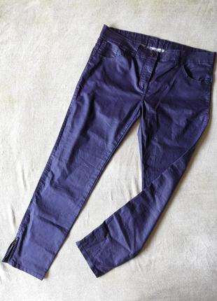 Вощенные фиолетовые джинсы с молниями прорезиненые большой размер trend one