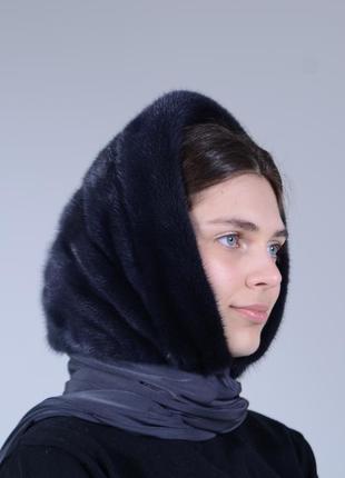 Женский норковый платок на голову2 фото