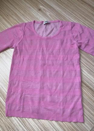 Трикотажний топ футболка кроше sonia rykiel розовая вязаная футболка оригинал karl lagerfeld4 фото