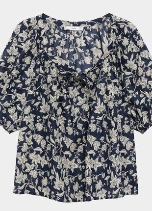 H&m хлопковая блуза в цветочный принт s7 фото