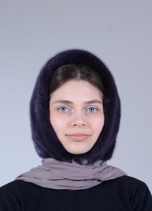 Женский норковый платок на голову3 фото