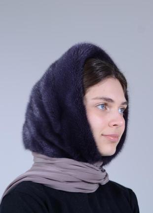 Женский норковый платок на голову2 фото