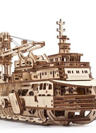 Механічні 3d пазли ugears - «науково-дослідне судно"3 фото