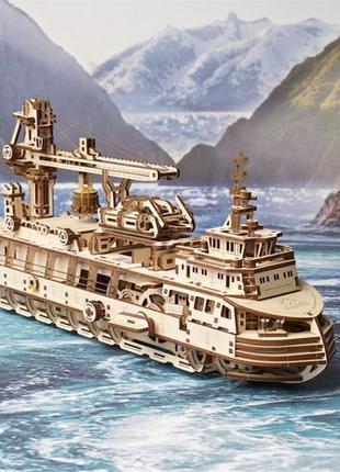 Механічні 3d пазли ugears - «науково-дослідне судно"7 фото