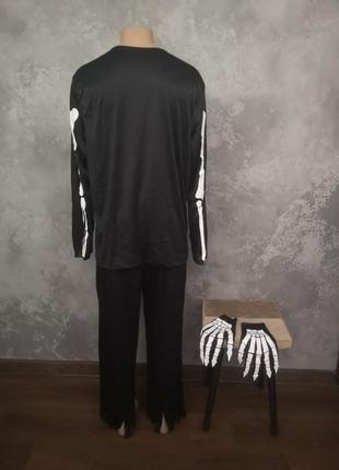 Мужской карнавальный костюм скелет перчатки хелоуин хэлоуин6 фото
