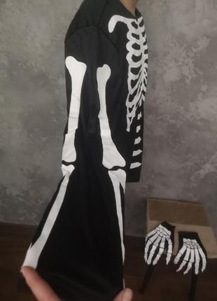 Мужской карнавальный костюм скелет перчатки хелоуин хэлоуин3 фото