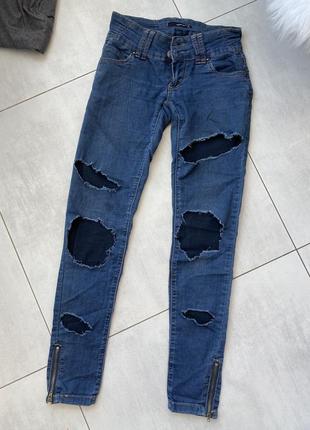 Джинси бедровки, джинси з рваностями4 фото