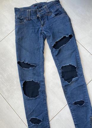 Джинси бедровки, джинси з рваностями5 фото
