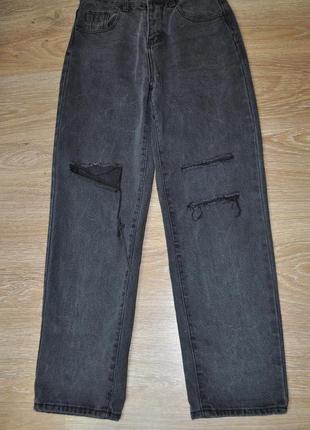 Стильные черно-серые мом джинсы shein2 фото