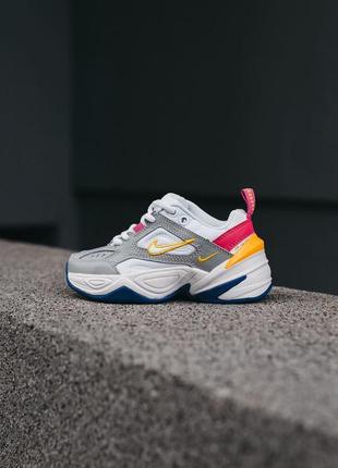 Дитячi кросiвки nike m2k tekno white grey білі з сiрим