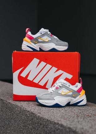 Детские кроссовки nike m2k tekno white grey белые с серым6 фото