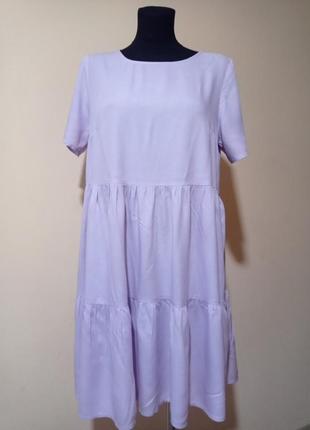 Ярусна бузкова сукня, плаття з віскози від бренду pieces