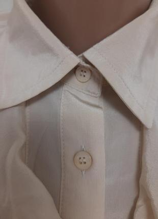 Maxmara блуза сорочка базова шовк жабо рюші4 фото