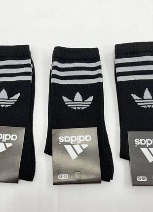 12 пар в упаковці, шкарпетки adidas високі чорні р. 40-45