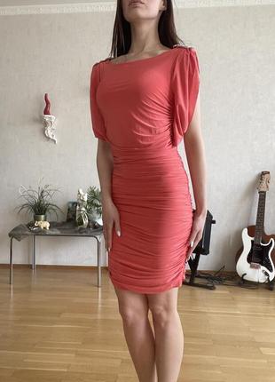 Трендовое платье персикового цвета 🌸 мини2 фото