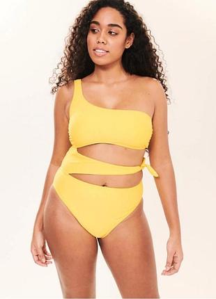 Жовтий суцільний купальник abercrombie & fitch