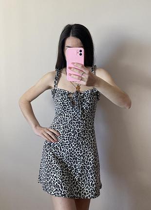 Леопардовый сарафан pretty little thing xxs