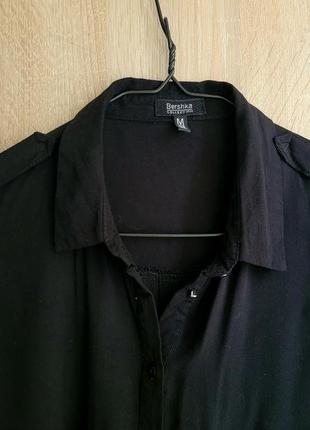 Черная блузка рубашка bershka2 фото