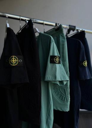 Шикарный костюм stone island60 костюм футболка + шорты-тон айленд10 фото