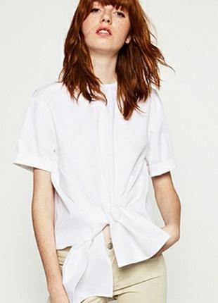 Белый топ : футболка : блуза zara1 фото