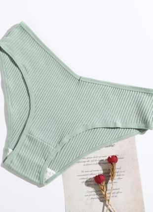 Трусики хипстеры в рубчик хлопковые l smy зеленый