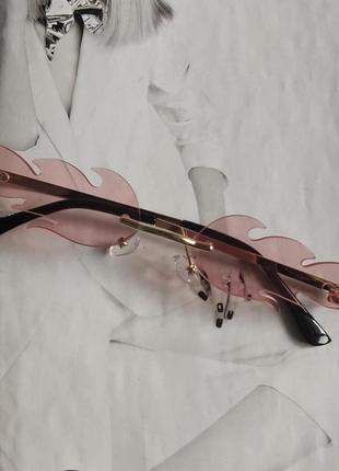 Узкие очки огонь, пламя розовый однотонный (096580)