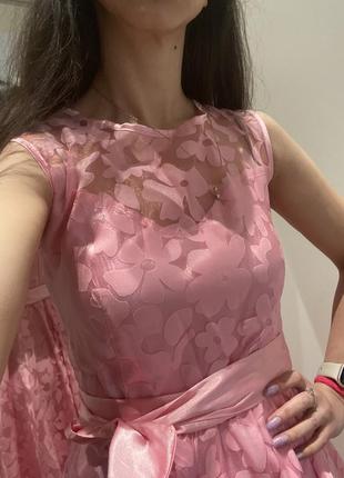 Розовое праздничное платье s-xs6 фото