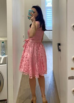 Розовое праздничное платье s-xs2 фото