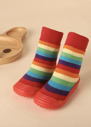 Шкарпетки - капці "веселка", перше взуття