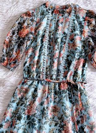 Нежное голубое винтажное платье в цветочный loststock4 фото