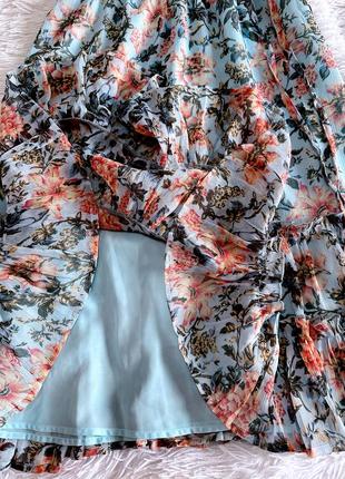 Нежное голубое винтажное платье в цветочный loststock7 фото