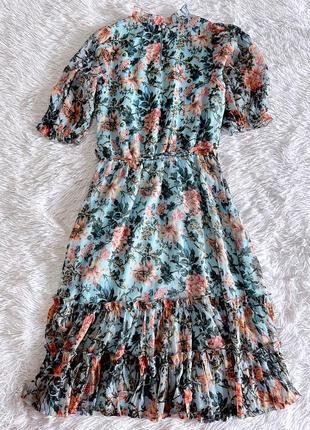 Нежное голубое винтажное платье в цветочный loststock8 фото