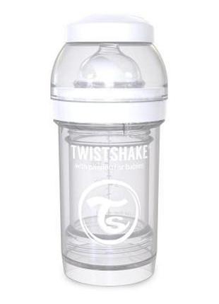 Пляшка для годування twistshake антиколькова 180 мл, біла (24851)
