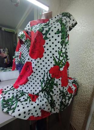 Платье трапеция, платье с цветами, платье для беременных