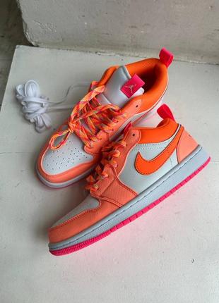 Nike air jordan 1 low жіночі яскраві коралові помаранчеві кросівочки найк джордан на літо весну кросівки тренд женские яркие коралловые кроссовки5 фото