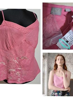 100% лён роскошная вышивка фирменный льняной топ супер качество льон