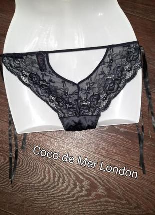 Coco de mer брендовые изысканные трусики с кружкой, на завязках р.s