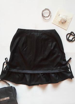 Спідничка з тканини під шкіру/спідниця з тканини під шкіру