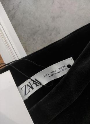 Новая бархатная юбочка от zara, черная короткая юбочка, бархатная обочка4 фото