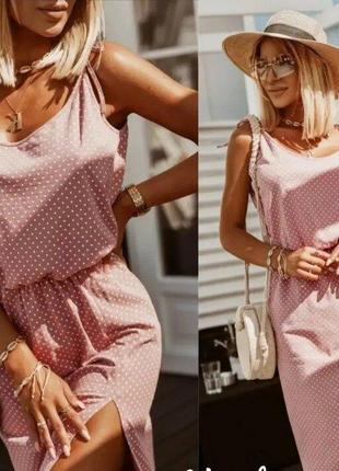 Літній сарафан із розрізом5 фото