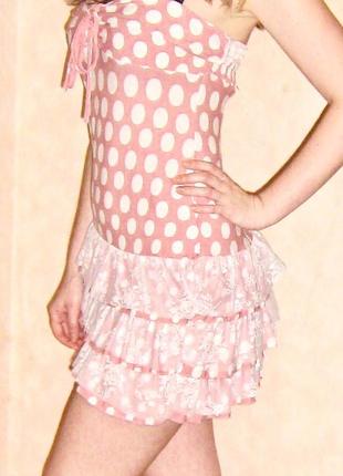 Классный яркий сарафан miss ju с кокетной юбкой обмен s